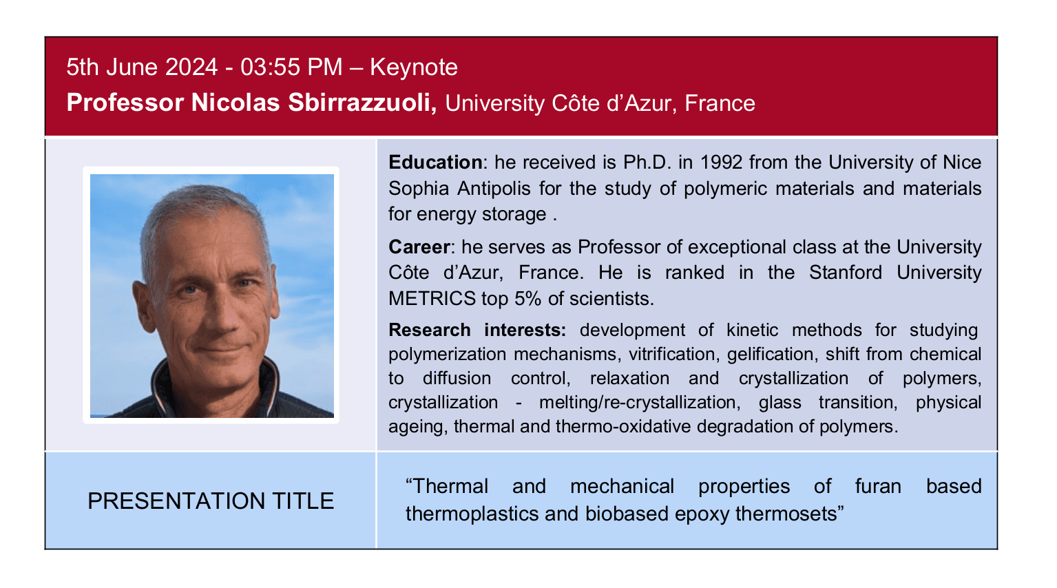 Thermal and mechanical properties of furan based thermoplastics and biobased epoxy thermosets
