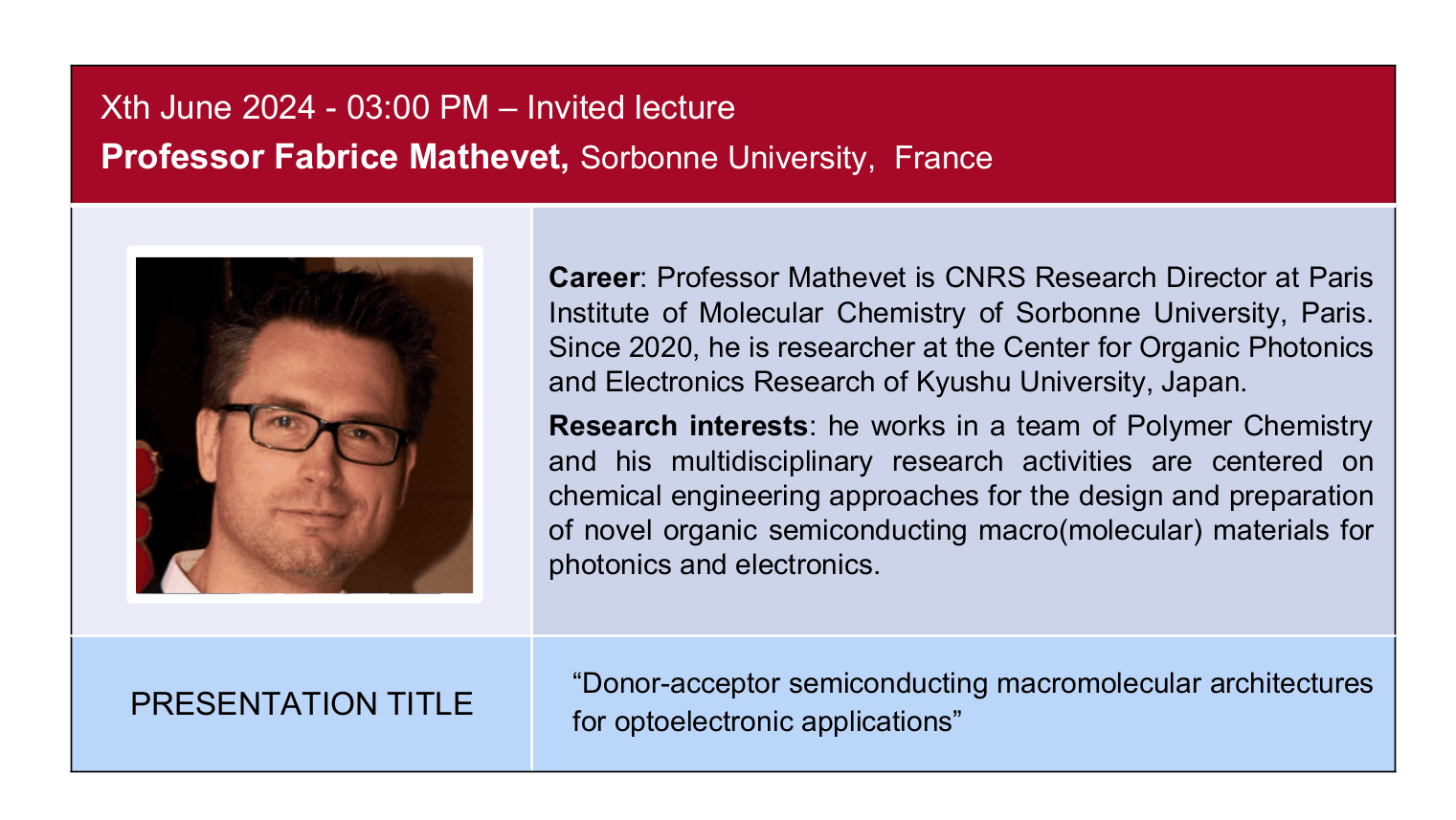 Donor-acceptor semiconducting macromolecular architectures for optoelectronic applications