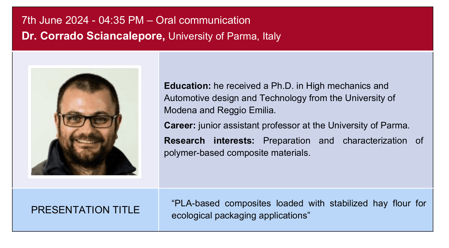 PLA-based composites loaded with stabilized hay flour for ecological packaging applications<