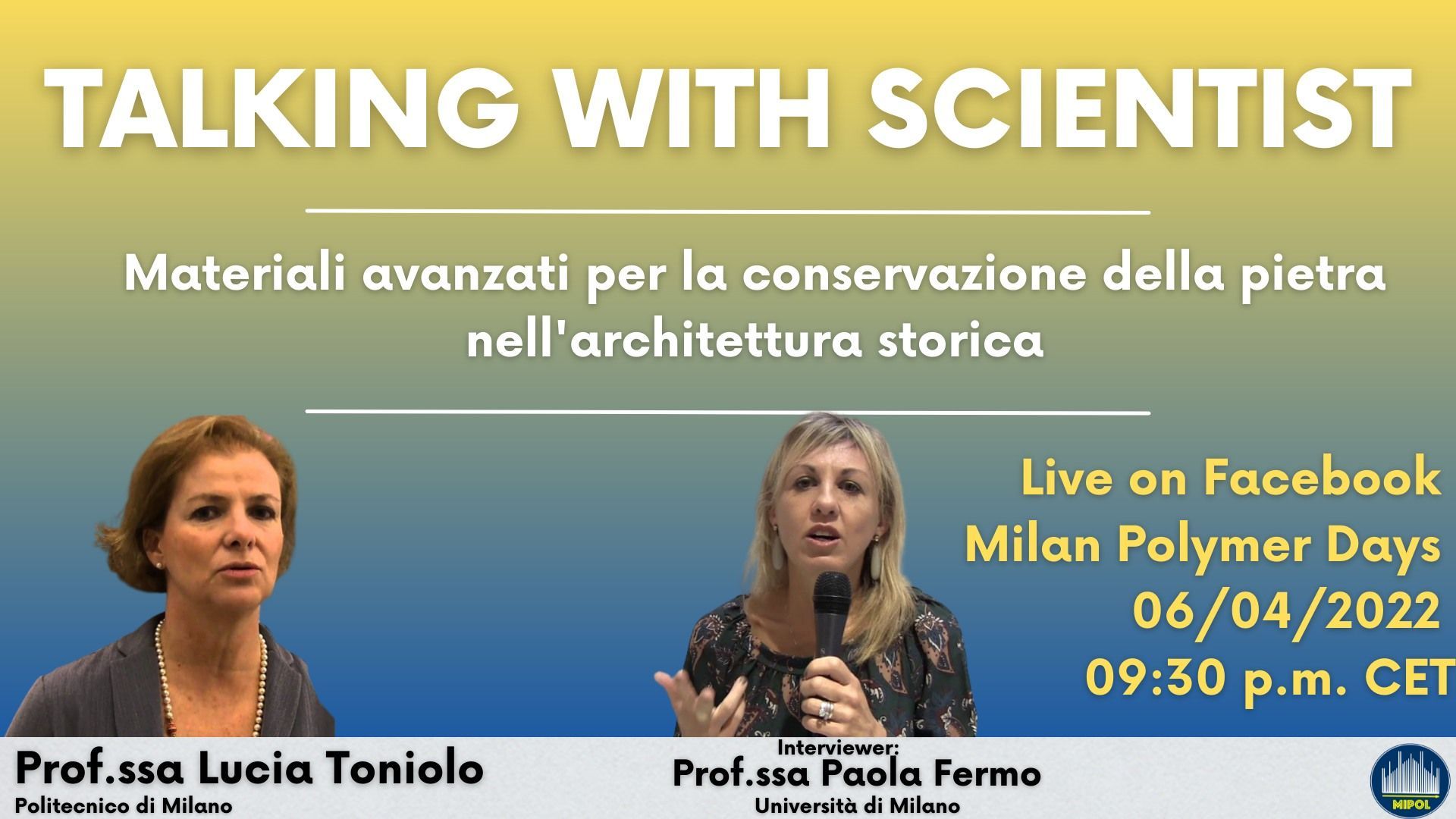 Talking with the scientist - mercoledì 6 aprile 21.30 incontro online 